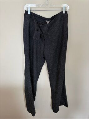 J. Jill black charcoal grey Speckled Tweed wide leg pants